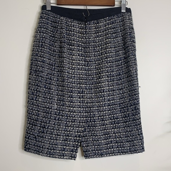 J Crew | Black Gray Knobby Boucle Tweed Knit No 2 Pencil Lined Midi Skirt 4P - Picture 8 of 13